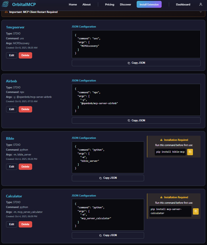 OrbitalMCP Dashboard